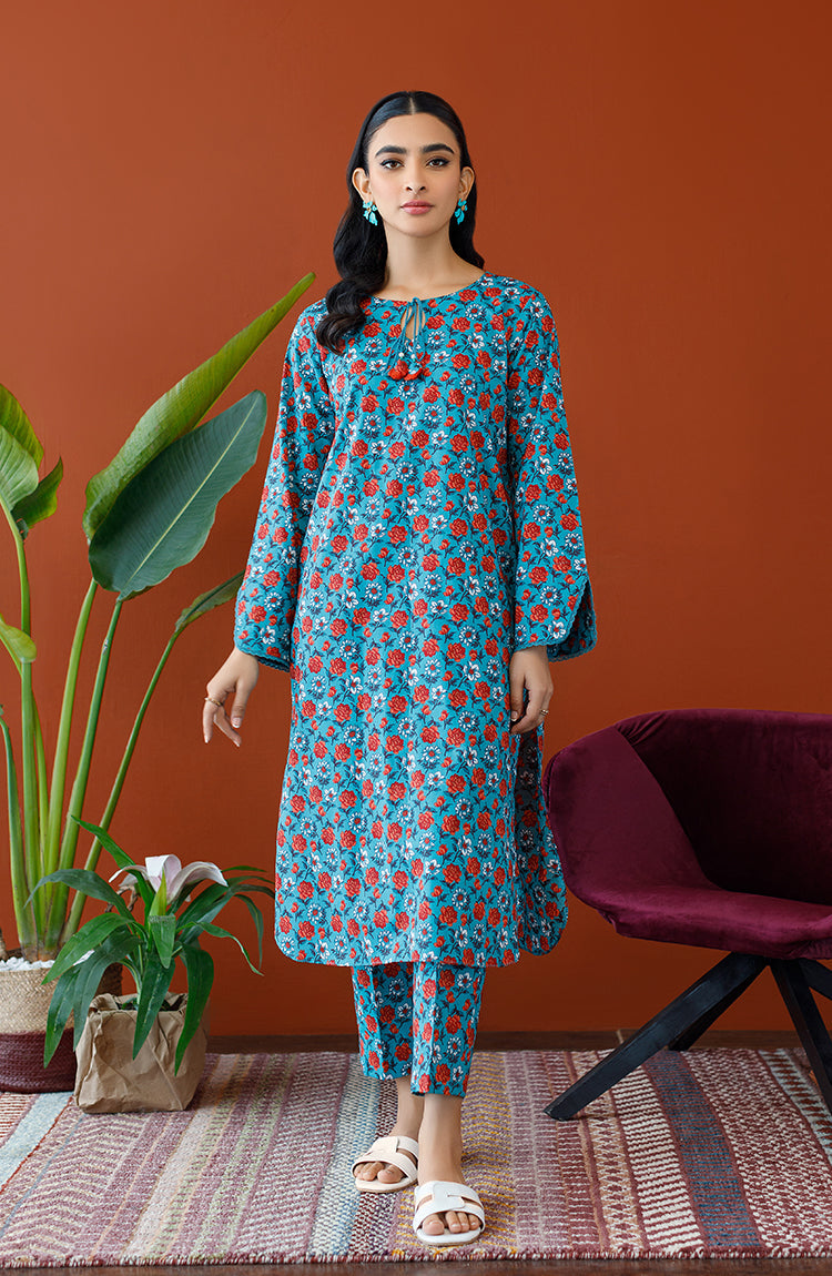 Orient - Unstitched 2 Piece Printed Cambric Shirt and Cambric Pant