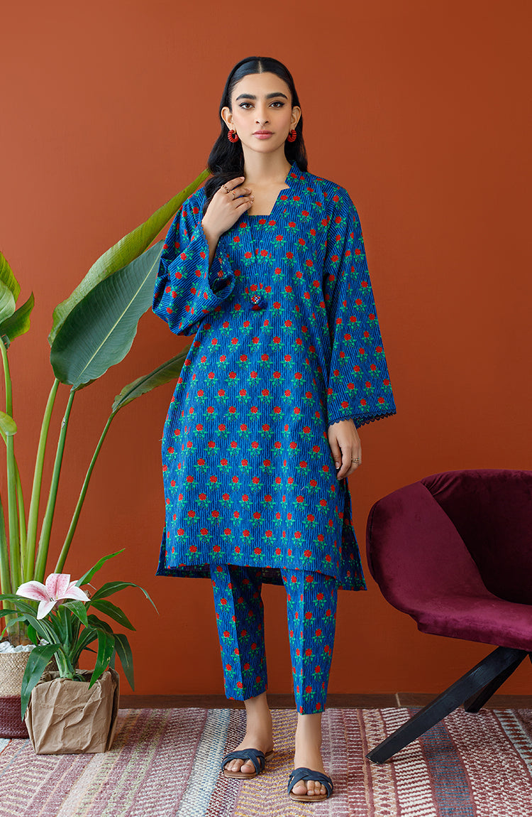 Orient - Stitched 2 Piece Printed Khaddar Shirt and Khaddar Pant
