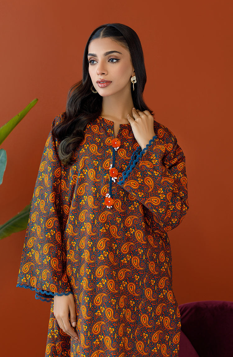 Orient - Stitched 2 Piece Printed Khaddar Shirt and Khaddar Pant