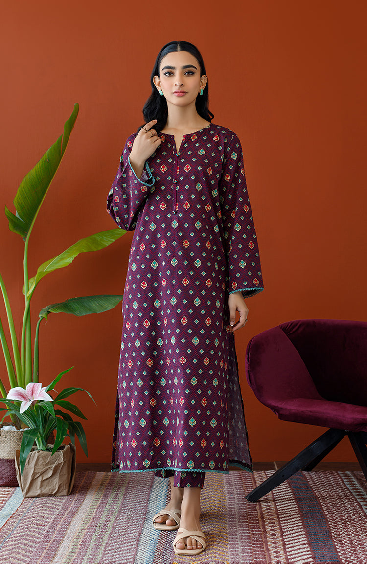 Orient - Unstitched 2 Piece Printed Cotton Slub Shirt and Cotton Pant