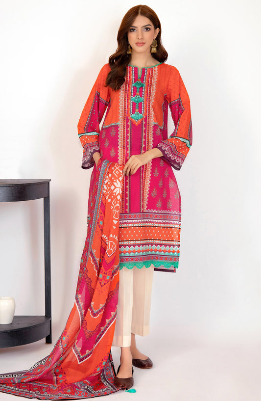 Orient - Unstitched 2 Piece Printed Lawn Shirt and Dobby Net Dupatta