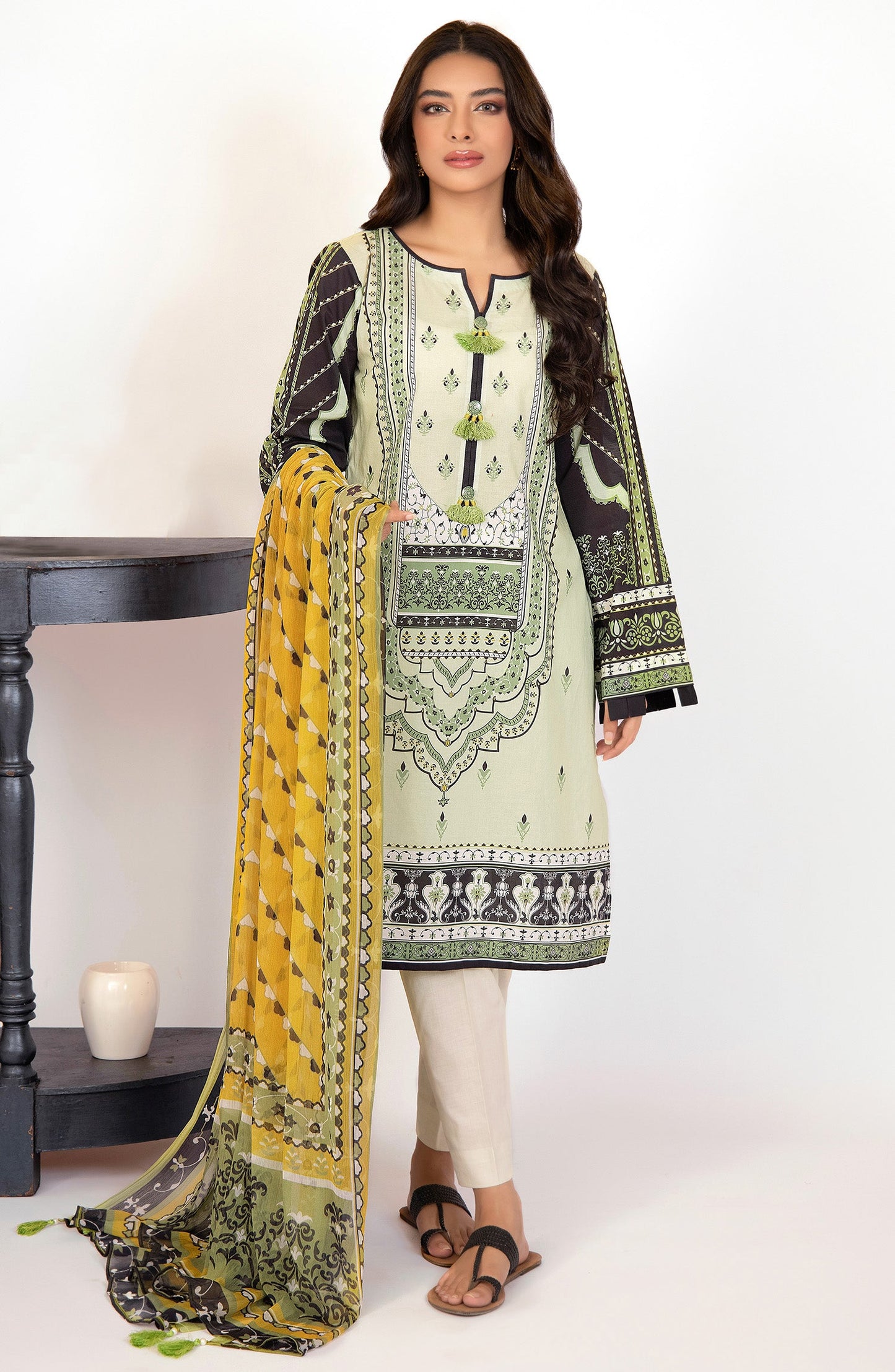 Orient - Unstitched 2 Piece Printed Lawn Shirt and Chiffon Dupatta
