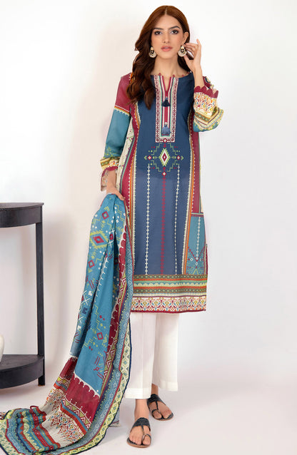 Orient - Unstitched 2 Piece Printed Lawn Shirt and Dobby Net Dupatta