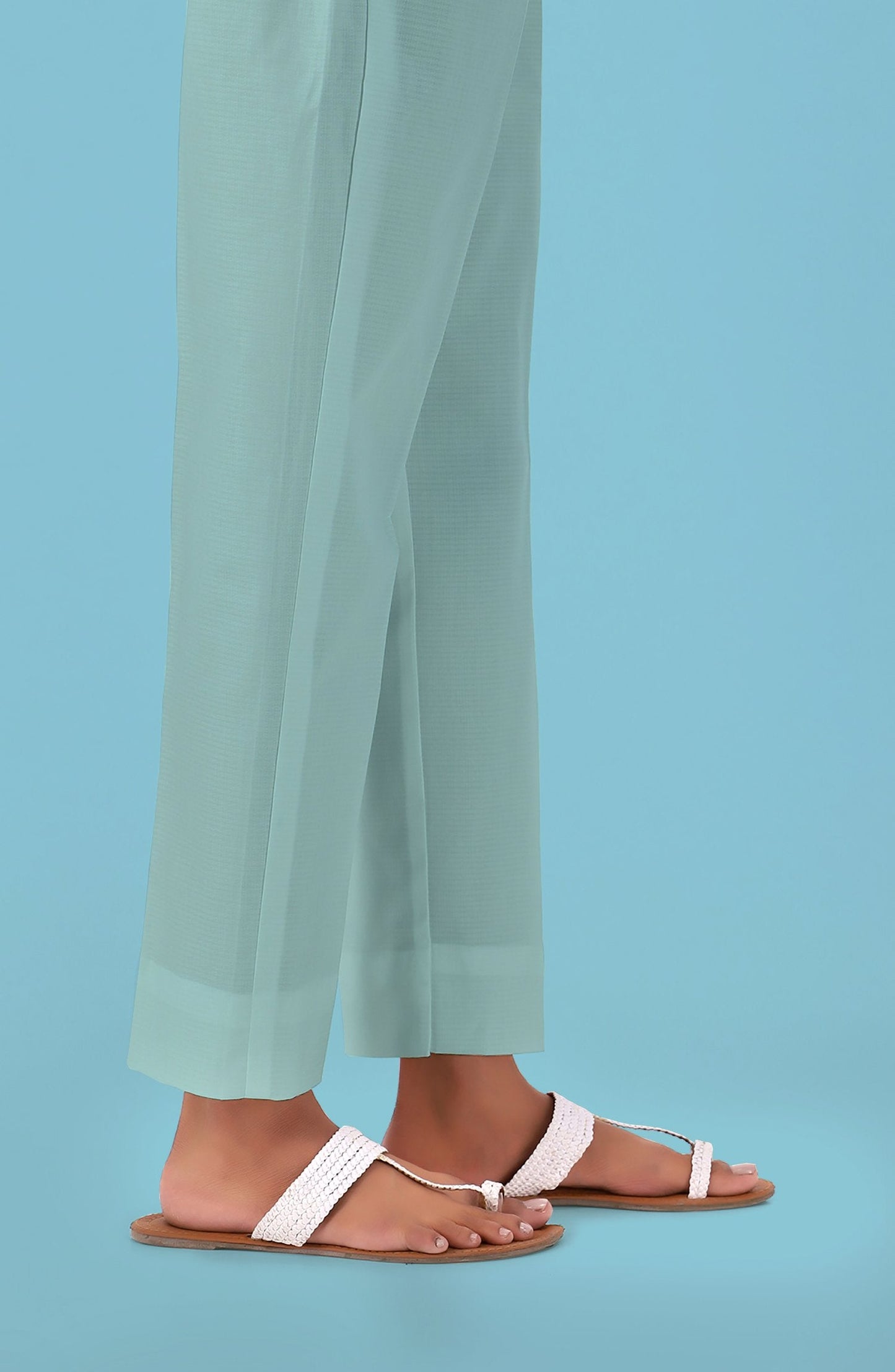 Orient - Unstitched Cambric Bottom Fabric- Light Sea Green