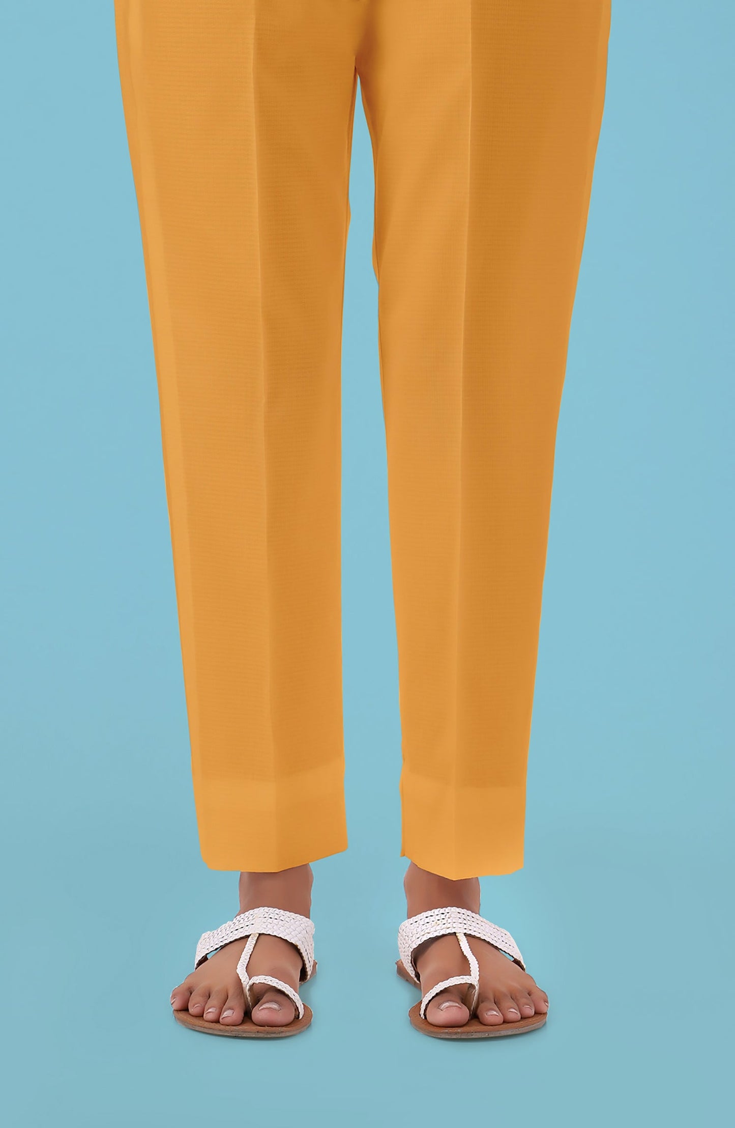 Orient - Unstitched Cambric Bottom Fabric- Yellow