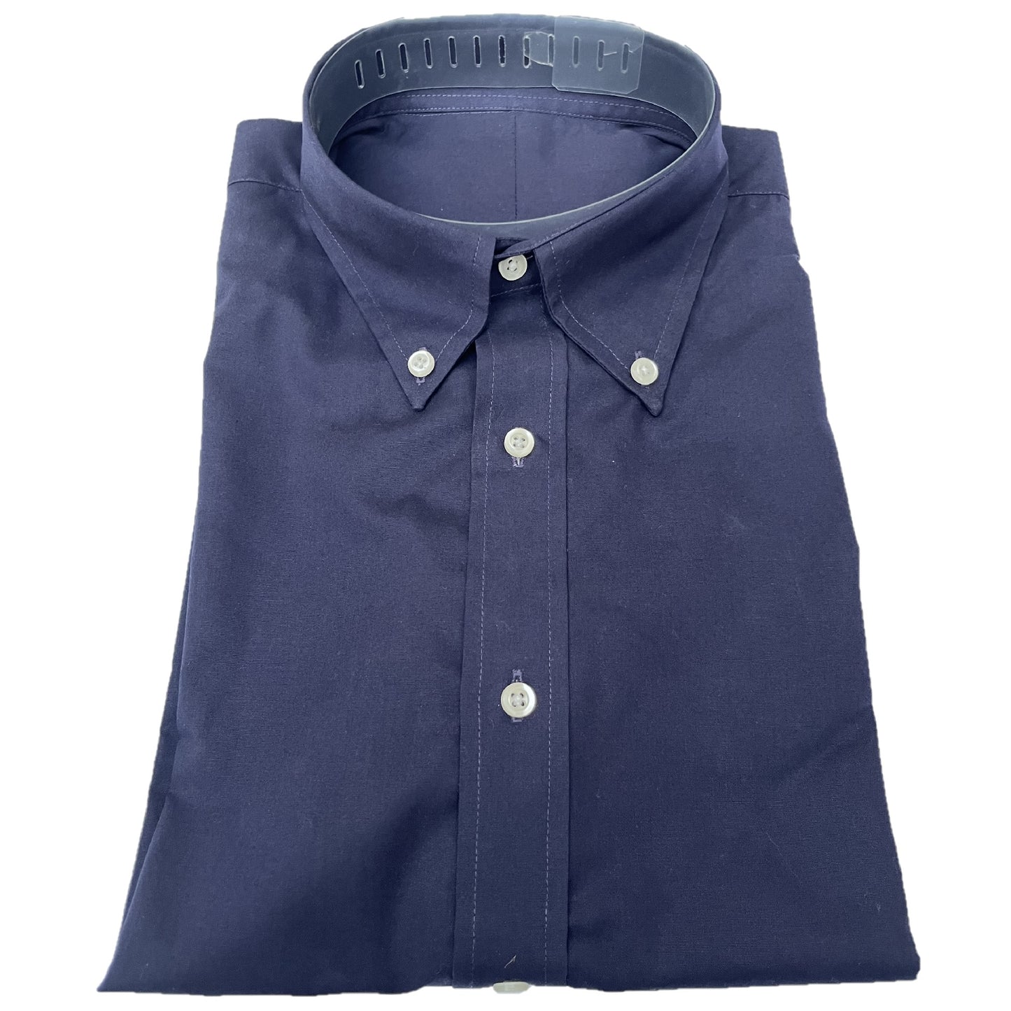 Button-Down Collar Poplin Fabric Shirt - Navy