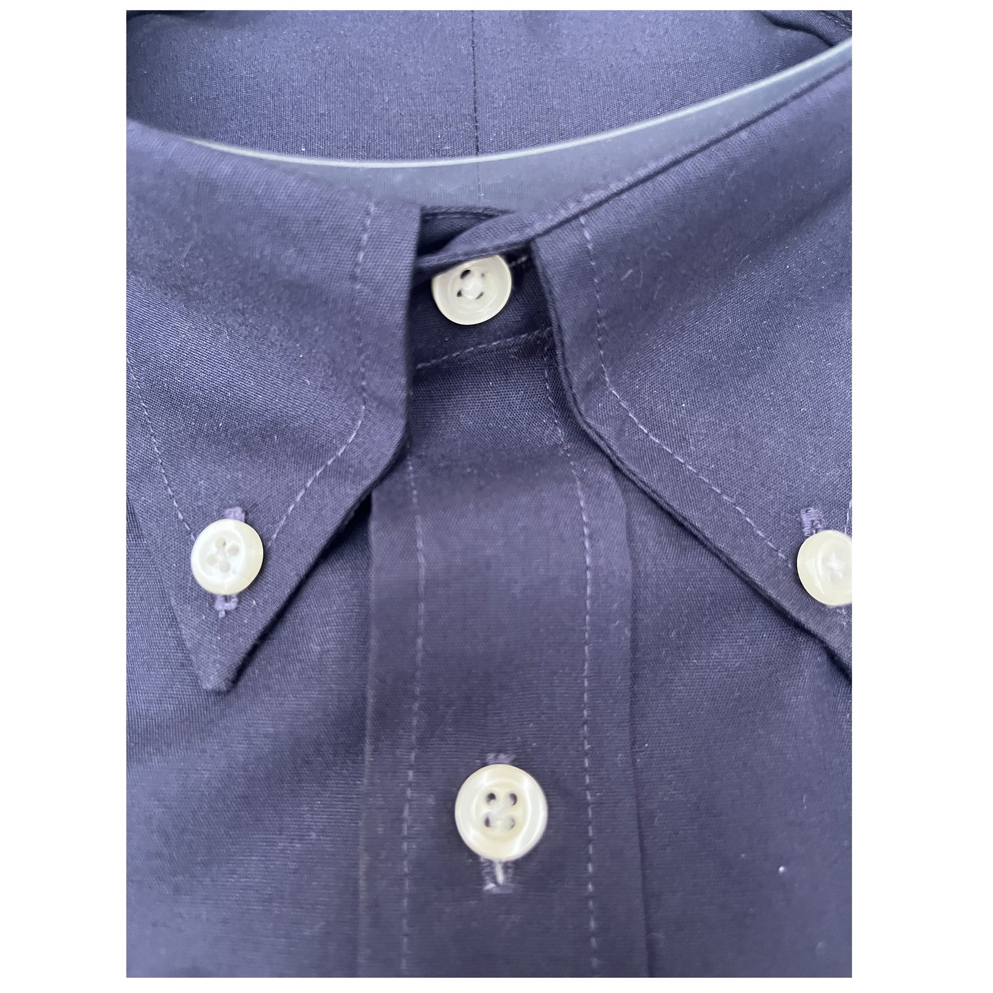 Button-Down Collar Poplin Fabric Shirt - Navy