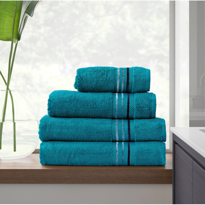 Channel Border Towel - Green