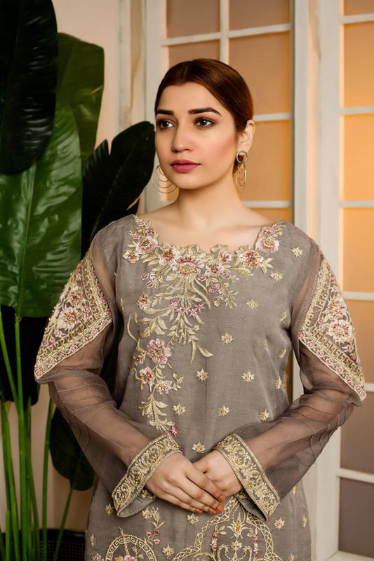 Adan's Libas - Del Rio - Hand Embellished Embroidered Organza Shirt
