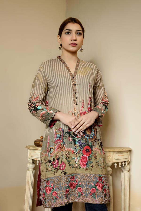 Adan's Libas - Desert Rose - Stitched Lawn Kurti