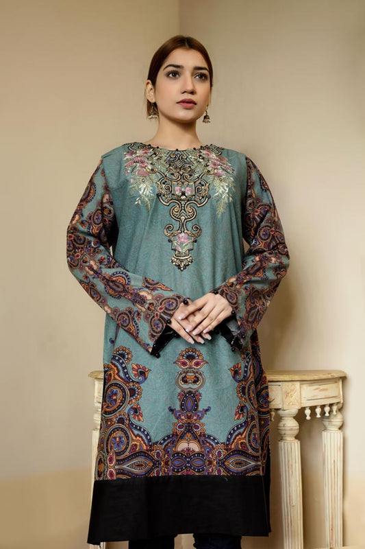 Adan's Libas - Deep Sea - Stitched Lawn Kurti