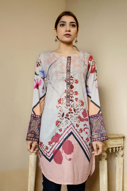 Adan's Libas - Cerise - Stitched Lawn Kurti