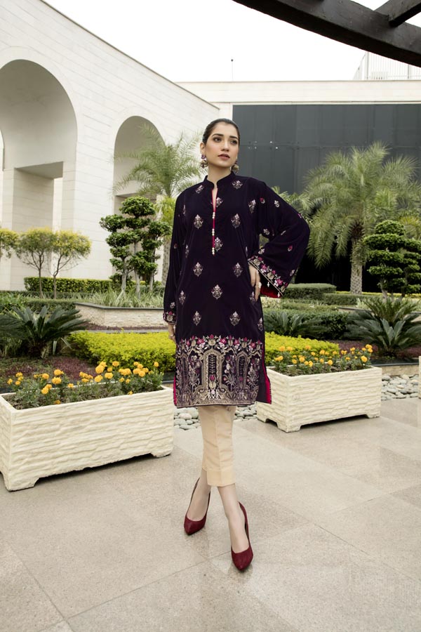 Adan's Libas - Cemre - Embroidered Velvet Un-Stitched (2 Piece)