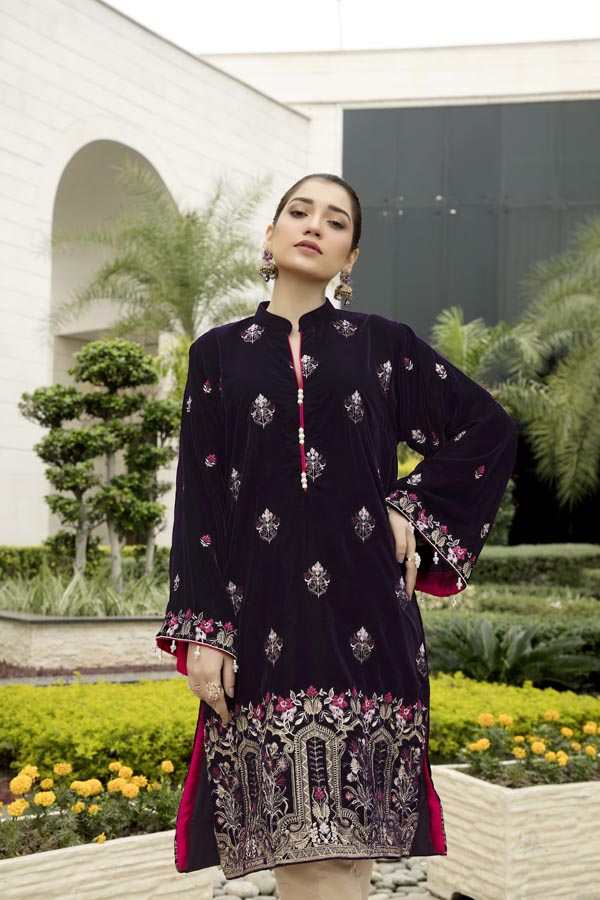 Adan's Libas - Cemre - Embroidered Velvet Un-Stitched (2 Piece)