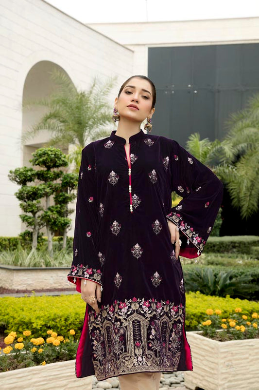 Adan's Libas - Cemre - Embroidered Velvet Un-Stitched (2 Piece)