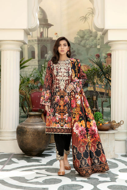 Adan's Libas - Chewin - Digital Printed & Embroidered Lawn 3PC