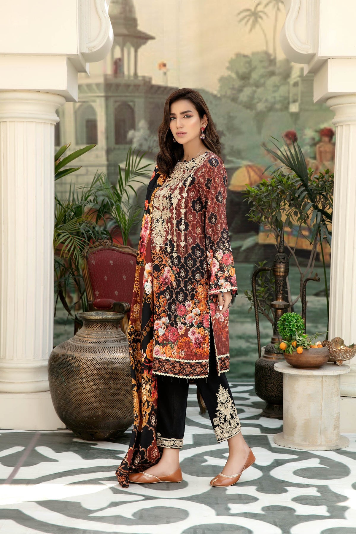 Adan's Libas - Chewin - Digital Printed & Embroidered Lawn 3PC
