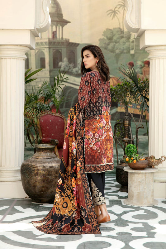 Adan's Libas - Chewin - Digital Printed & Embroidered Lawn 3PC