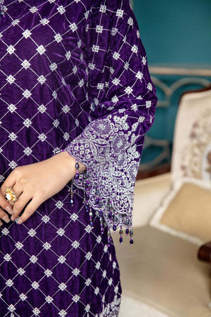 Adan's Libas - Clematis - Embroidered Velvet 3 piece