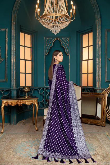 Adan's Libas - Clematis - Embroidered Velvet 3 piece
