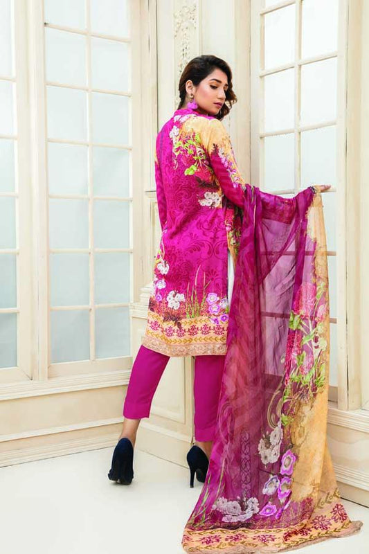 Adan's Libas - Craneberry - Digital Embroidered Karandi 3 Piece
