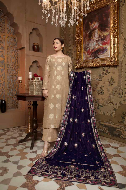 Adan's Libas - Daisy Bush - Embroidered Velvet Shawl