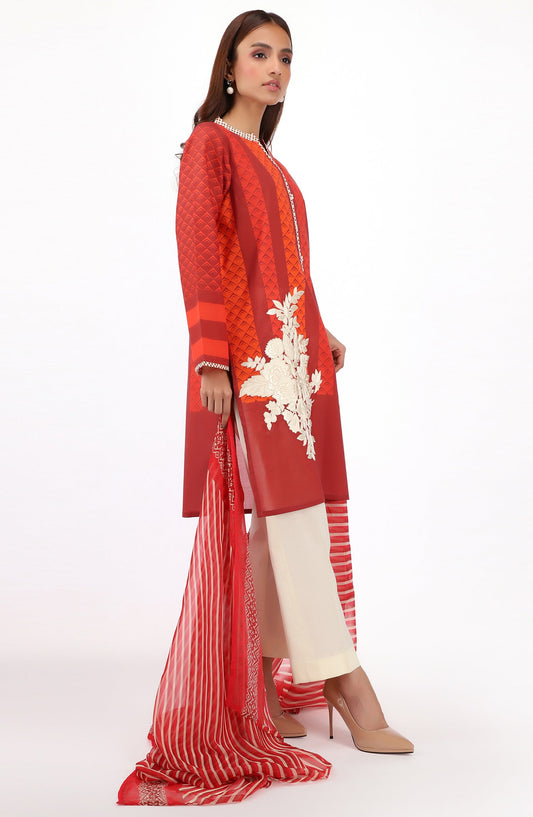 Orient - Unstitched 2 Piece Printed Cambric Shirt and Chiffon Dupatta