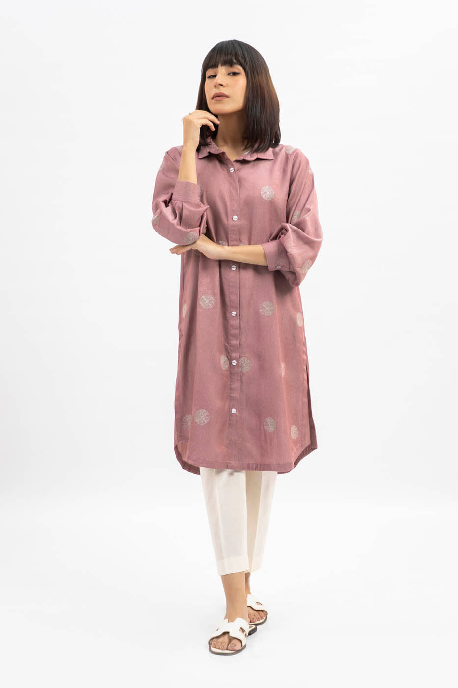 Dyed Embroidered Kurti