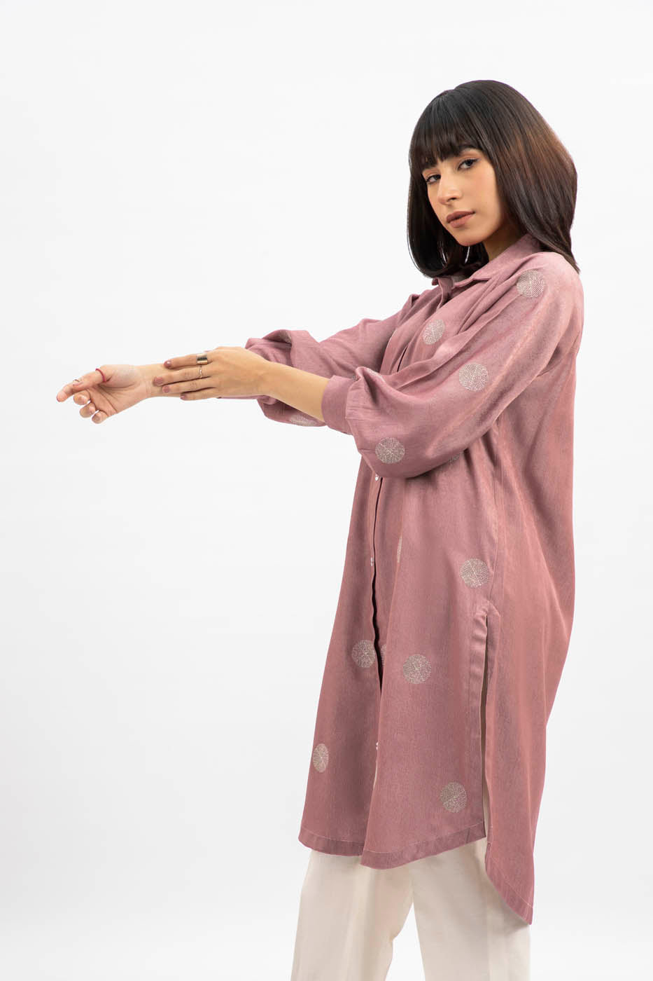 Dyed Embroidered Kurti