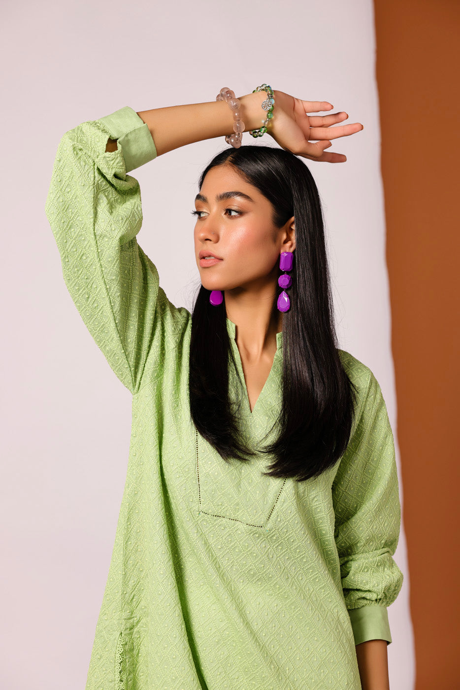 Dyed Chikankari Kurti