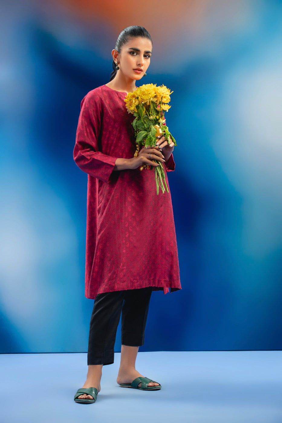 Dyed Dobby Kurti