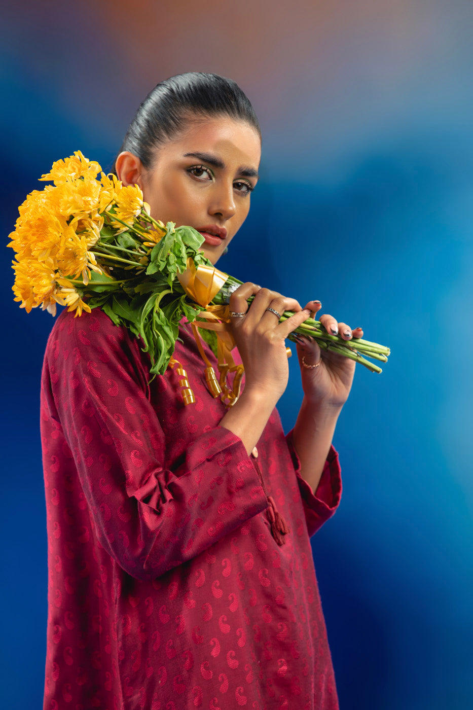 Dyed Dobby Kurti