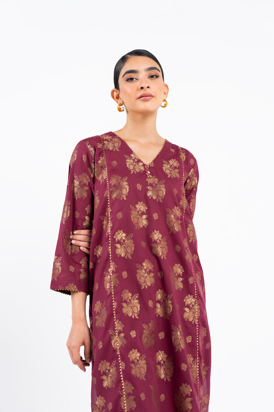 Dyed Jacquard Kurti