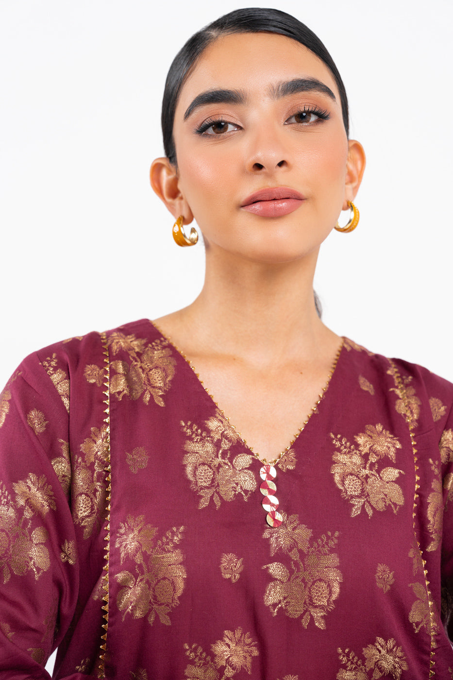 Dyed Jacquard Kurti