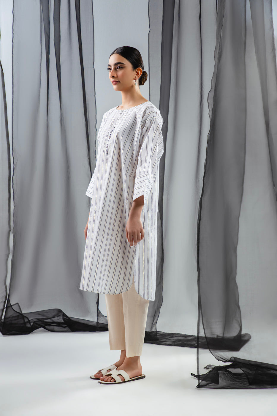 Dyed Zari Lawn Kurti