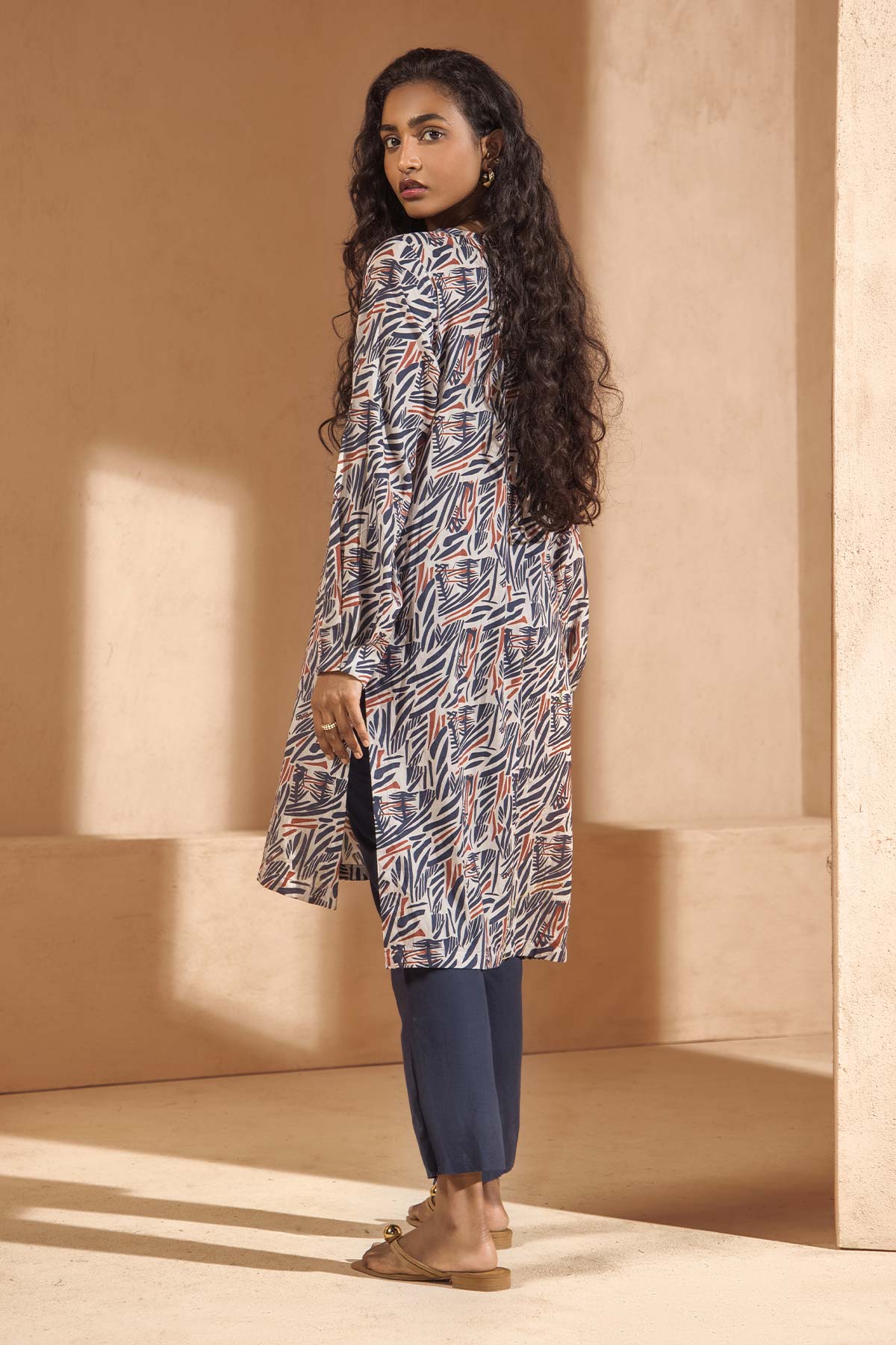 Printed Dobby Kurti