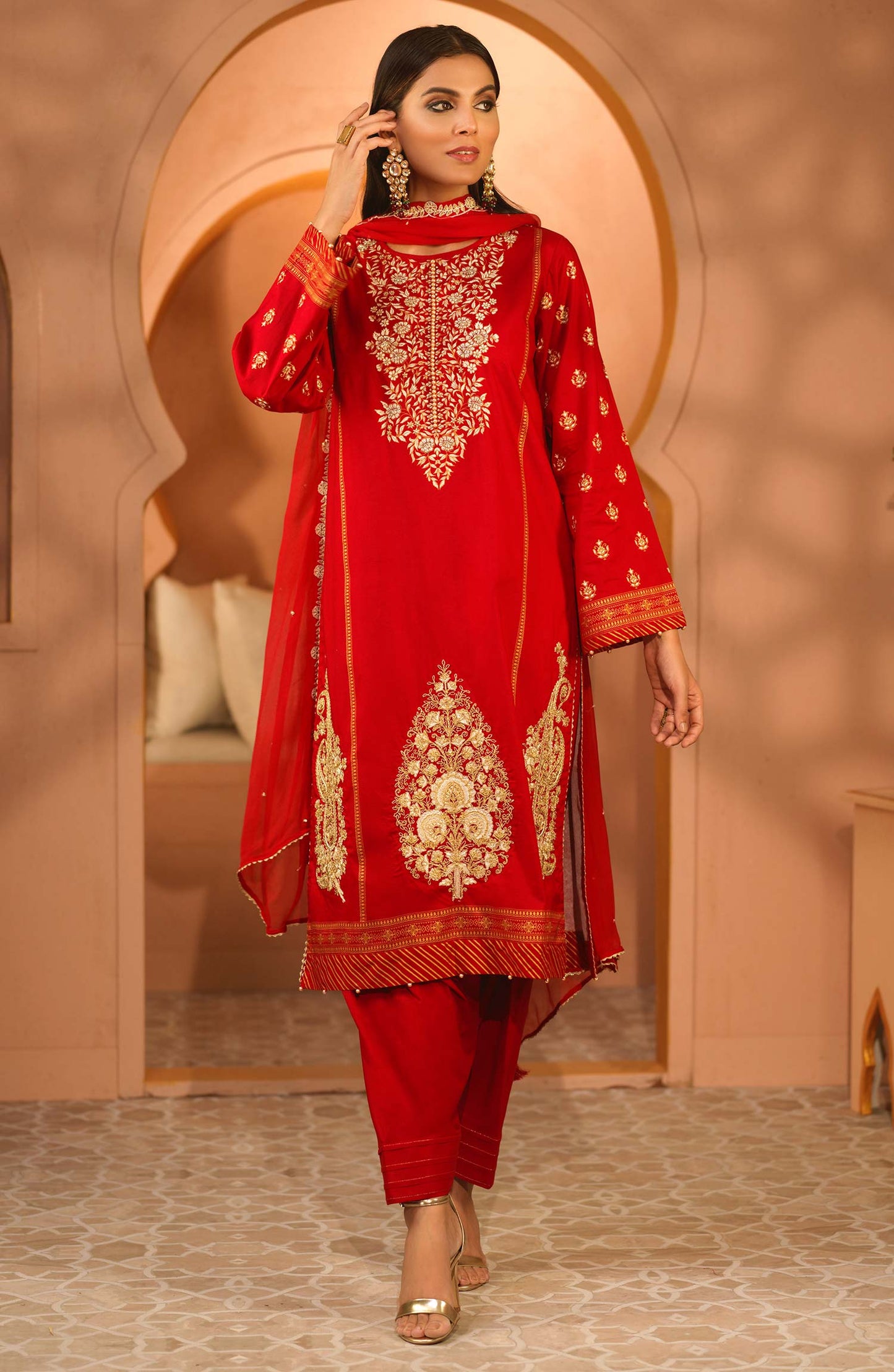 Orient - Unstitched 3 Piece Festive Embroidered Suit