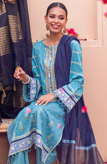 Orient - Unstitched 3 Piece Embroidered Jacquard Shirt , Cambric Pant and Yarn Dyed Dupatta