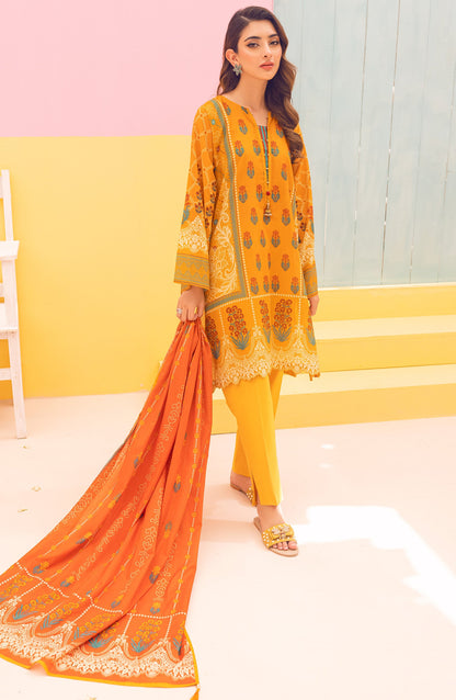 Orient - Unstitched 3 Piece Printed Lawn Shirt , Cambric Pant and Lawn Dupatta