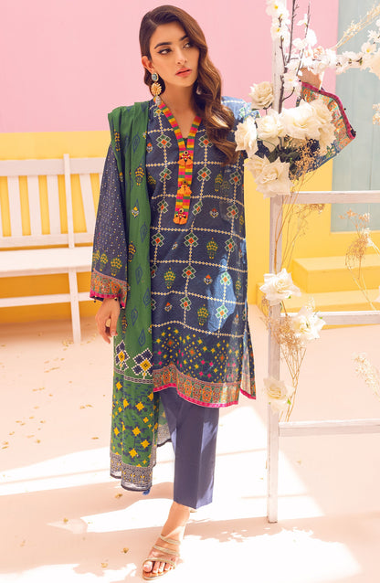 Orient - Stitched 3 Piece Printed Lawn Shirt , Cambric Pant and Lawn Dupatta