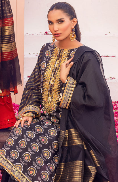 Orient - Unstitched 3 Piece Embroidered Lawn Shirt , Cambric Pant and Fancy Dupatta