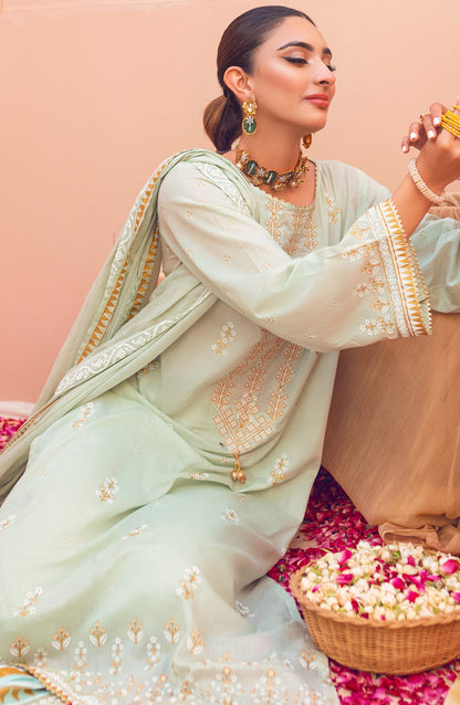 Orient - Unstitched 3 Piece Embroidered Lawn Shirt , Cambric Pant and Lawn Dupatta