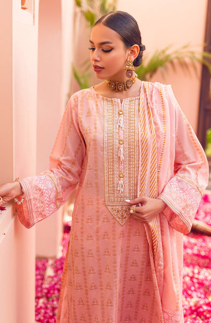 Orient - Unstitched 3 Piece Embroidered Lawn Shirt , Cambric Pant and Lawn Dupatta