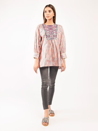 Limelight - Embroidered Cambric Top