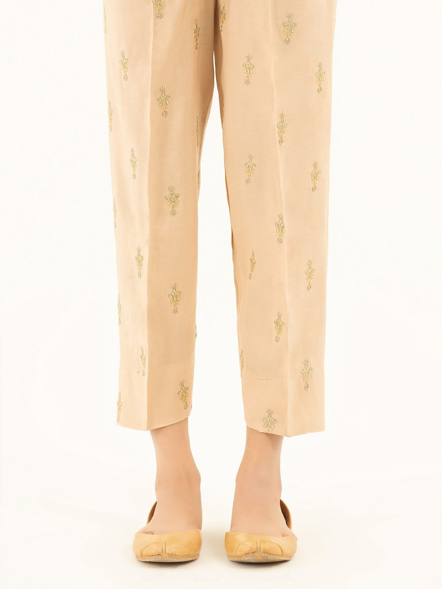 Embroidered Silk Trousers