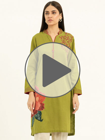 Khaddar Shirt-Embroidered (Pret)