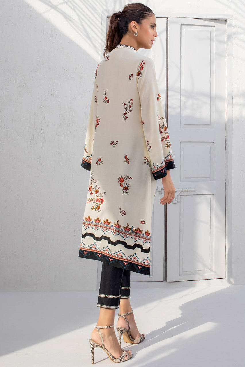 Cream Digitally Printed Kurta