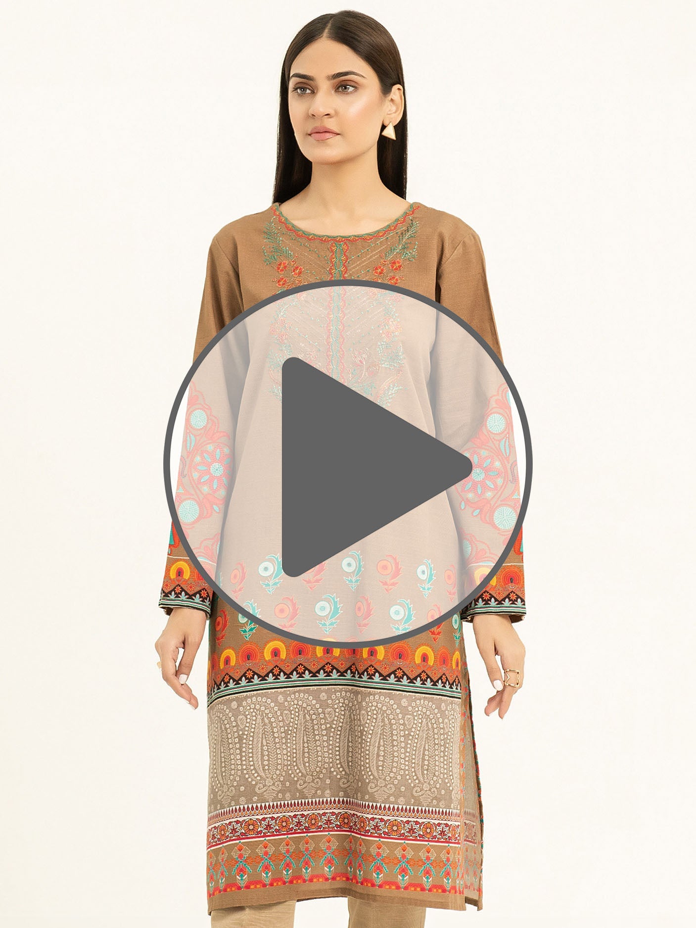 Khaddar Shirt-Embroidered (Pret)