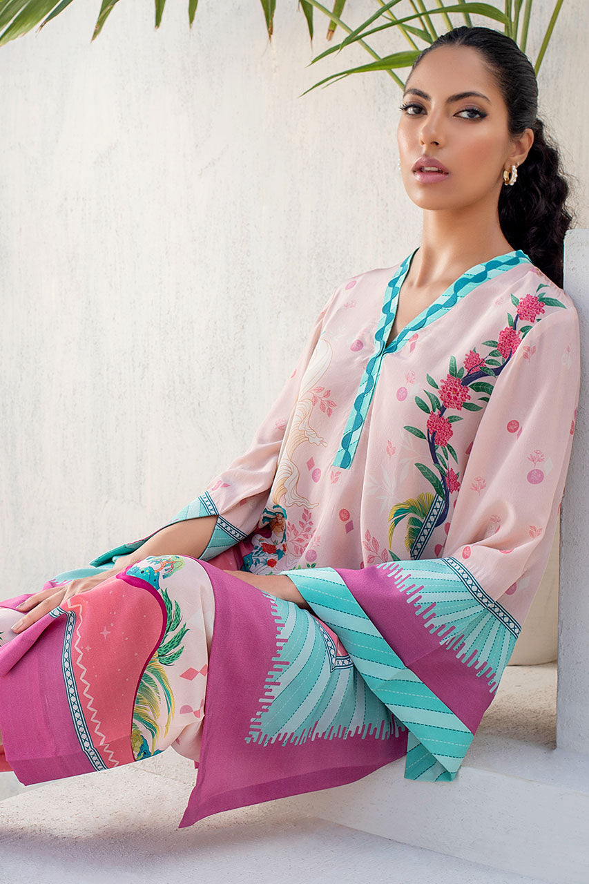 Colour Pop Digitally Printed Crepe Boxy Cut Kurta