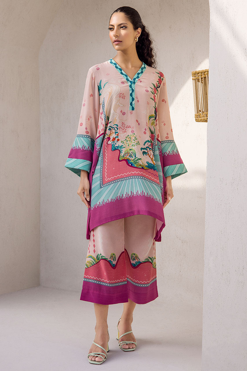 Colour Pop Digitally Printed Crepe Boxy Cut Kurta